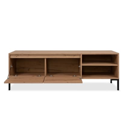 Meuble TV 2 portes Oyoma 100cm Bois Naturel | Leroy Merlin
