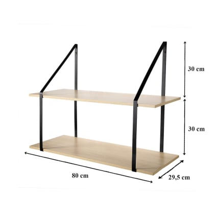 Wandregal mit großer Tiefe und 2 Ebenen - P30 cm