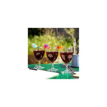 Lot De 6 Marqueurs De Verre En Silicone Forme Requin - Pour Vin, Bière, Cocktails - 6 Couleurs