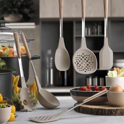 Accessori Utensili Mestolo Forchettone Da Cucina In Acciaio Inox - 9
