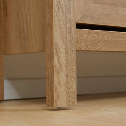 Armoire à Chaussures 3 Portes HOMCOM - 18 Paires, Design Bohème Tressé (65x24.5x153 Cm)