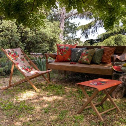 Housse de coussin imperméable pour extérieur, coussin décoratif pour canapé, salon, balcon, jardin, 45 x 45 cm, motif floral | Leroy Merlin