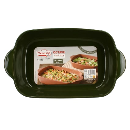 Plat à Four Fiorella En Grès Vert – 39,5x24 Cm, Four, Micro-ondes, Lave-vaisselle - 8