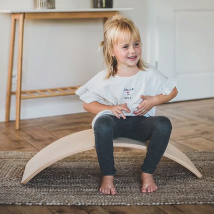 Planche D'équilibre Navaris En Bois Contreplaqué Pour Enfants - 81 X 28.6 X 17 Cm