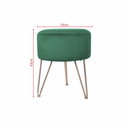 Pouf sgabello 43x35x35 in velluto verde Maisons du Monde