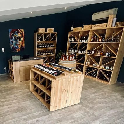 Lot de 3 casiers à vin Wino en bois - Blanc flammé - 1 étagère en bois