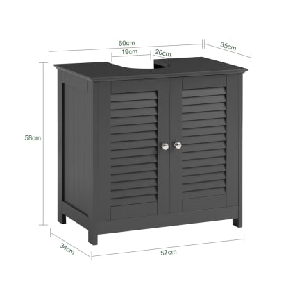 Meuble Sous-vasque Vicco Eden 2 Portes, Finition Anthracite Et Bois, 73 Cm