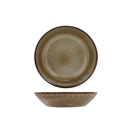 4er-Set tiefe Teller aus Steingut, braun, D21,5 cm ARAKI