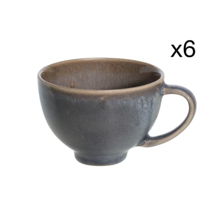 6er-Set Tassen aus Steingut, grau, D9XH6,7 cm 20 cl URBAN