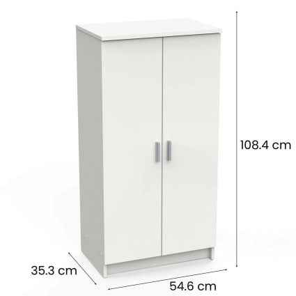 Dmora Alcudia - Meuble à Chaussures Polyvalent En Chêne, Étagère D'Entrée Avec 2 Portes Et 6 Étagères, 55x36x108 Cm