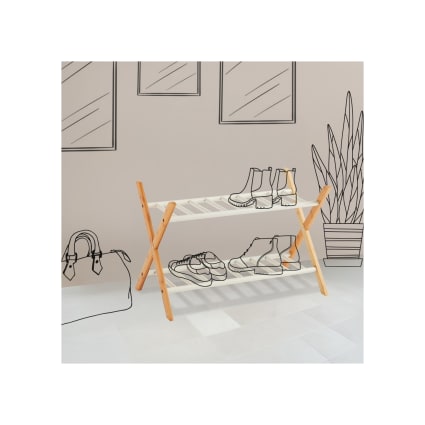 Étagère à Chaussures En Bambou 5 Niveaux HOMCOM - 80x29x82 Cm, Capacité 16 Paires - Pour Entrée, Salon, Rangement Aéré