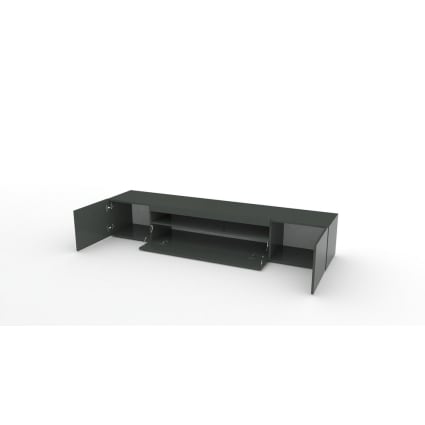 Mobile Porta TV Nero 91x40x46 Cm In Truciolato E Metallo – Stile Industriale, Ampio Spazio, Facile Da Pulire