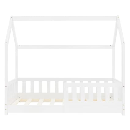 BAÏTA Lit Enfant cabane Tiny pin Blanc 70x140 sommier Inclus