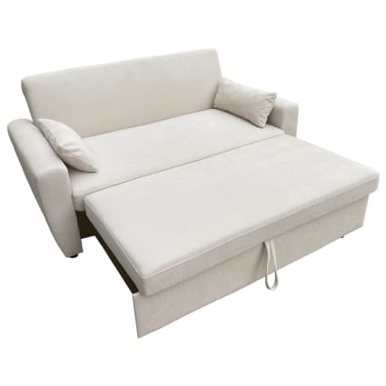 Divano letto a posti in velluto beige Matt Maisons du Monde