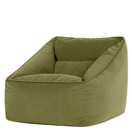 XXL Sitzsack-Sessel, Samt, Olivgrün Natalia