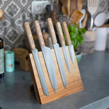 Navaris Porte-Couteaux en Bois - Bloc de Rangement à Couteau Rotatif et Navaris Porte-Couteaux en Bois - Bloc de Rangement à Couteau Rotatif et