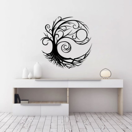 Modernes Metall Wanddekoration Lebensbaum - Minimalistische Skulptur Für Wohnzimmer & Schlafzimmer