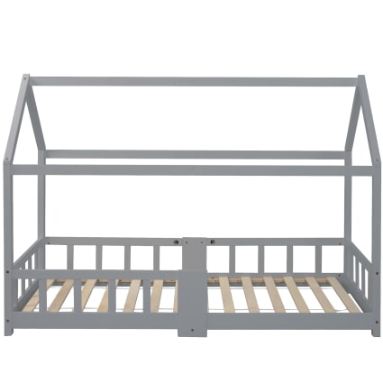Lit Enfant 90x190 Cm Avec 2 Tiroirs – En Bois Massif, Sommier à Lattes, Couleur Gris – Pratique Et Sûr - 9