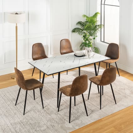 Tavoli Grande Arredo Sedie Tavolo Allungabile Effetto Marmo Bianco