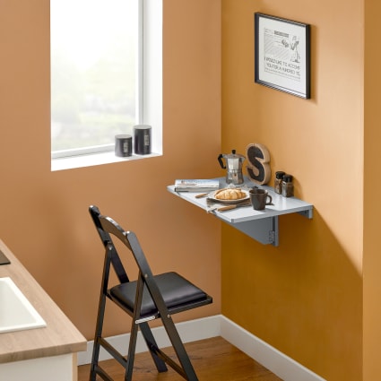 Tavolo a muro pieghevole grigio in mdf Maisons du Monde - Main Image