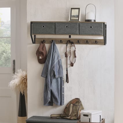 Vicco Appendiabiti da parete "Fyrk", Rovere/Nero, 70 x 190 cm | Rovere