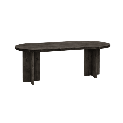 Table à manger ovale en bois de sapin noir 160x75cm Tokyo | Maisons du Monde