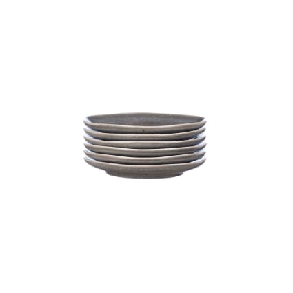 Set Piatti 18 Pezzi In Stoneware Opaco Organic Grigio - Per 6 Persone, Nordico, Lavastoviglie