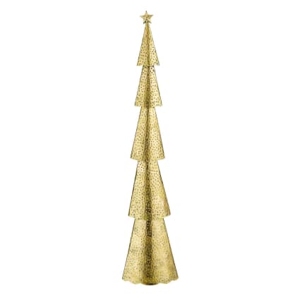 Dekorativer Weihnachtsbaum Gold Eisen H89.5xB10xL19cm X-mas tree