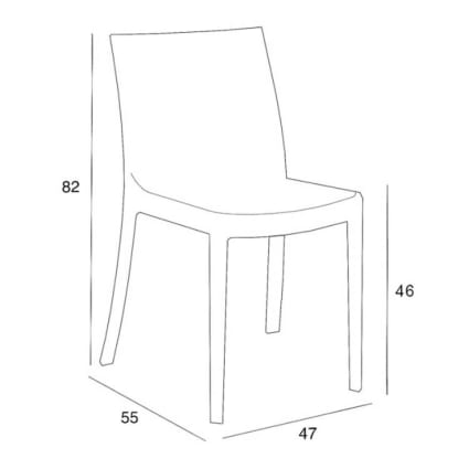 Sedia da giardino in polipropilene taupe 55x47x82 Matrix Maisons