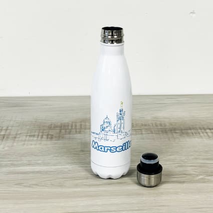 Bouteille Isotherme En Inox Arbre De Vie – Marque CBKreation, Couleur Blanche, Fabriquée En France, Neuve Sous Emballage
