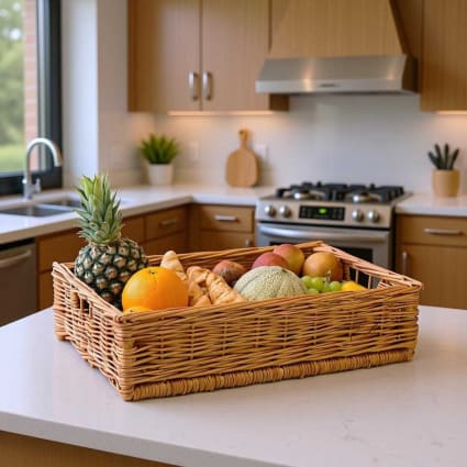 CVHOMEDECO. Panier à Pain En Rotin En Forme D'oie Et De