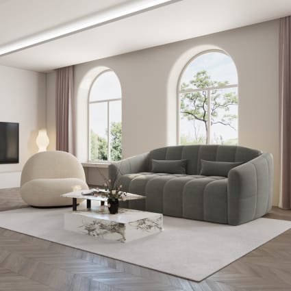 Divano letto express velluto grigio grafite 160cm Nora Maisons