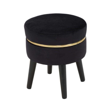 Navaris Pouf Rond Avec Rangement - Tabouret Repose Pied Salon