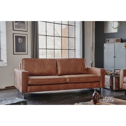 2-Sitzer Sofa aus Kunstleder, cognac VILNIUS