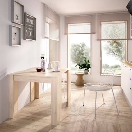 Table Console Extensible BELLI En Bois - De 75 Cm à 300 Cm - Jusqu'à 10 Places - Design Moderne - Pour Salon/Salle à Manger - 9