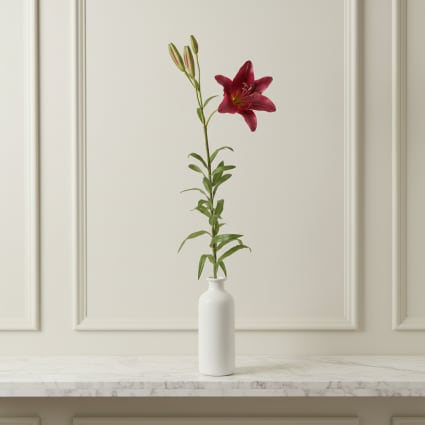 Knstlicher Lilien-Rubrum-Stiel H98, Rot Elsa | Maisons du Monde