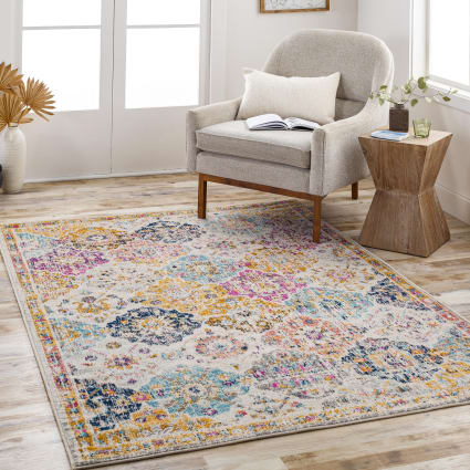 Vintage Orientalischer Quadratischer Teppich Mehrfarbig/Orange 200x200 Ines