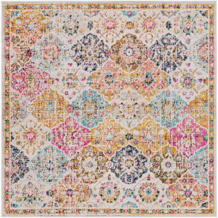 Vintage Orientalischer Quadratischer Teppich Mehrfarbig/Orange 200x200 Ines