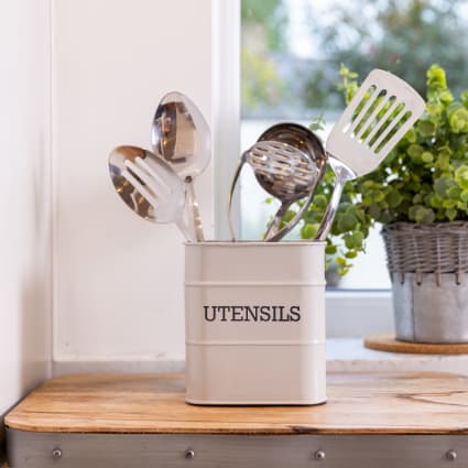 Pot à Ustensiles De Cuisine En Acier Inoxydable Avec Motifs Couverts – Rangement élégant Pour Spatules Et Cuillères, 10 X 12 Cm - 2