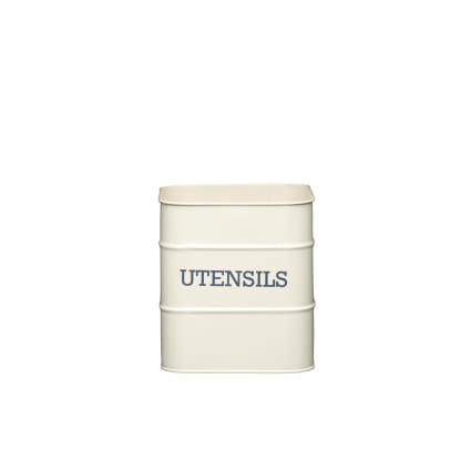 Typhoon Living Pot à Ustensiles De Cuisine Crème - Acier 12.5x12.5x15cm, Design Home Sweet Home