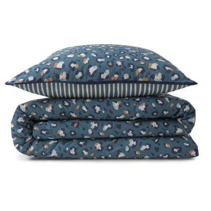 Parure De Lit Double Imprimé Léopard/zèbre - 100% Coton Italien - Drap Plat 250x300cm, Housse 180x200cm, Taies