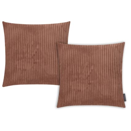 Housse De Coussin Carrée En Velours Côtelé – 50x50 Cm – Fermeture Éclair Cachée