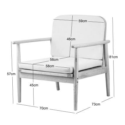 Poltrona in legno e tessuto beige Maisons du Monde