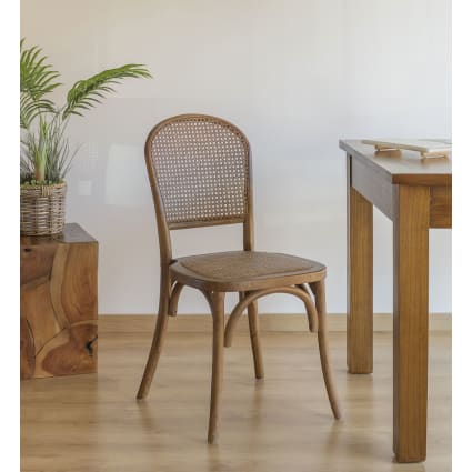 Set di sedie in legno e rattan marrone Manila Maisons du Monde