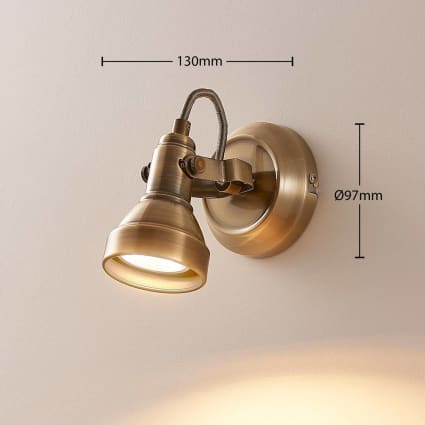 LED Lámpara De Pared 'Dimitrij' (Tradicional) En Bronce Hecho De Metal E.o. Para Salón & Comedor (1 Llama,) De Lucande | Lámpara Para Cuadros, Aplique