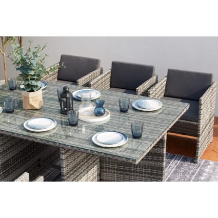 Salon De Jardin En Résine Tressée 4 Places Gris-gris Clair LECCI Concept Usine 6759be4a850c98b139340e93