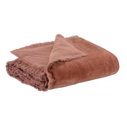 Édredon uni en coton bois de rose 85 x 200 cm