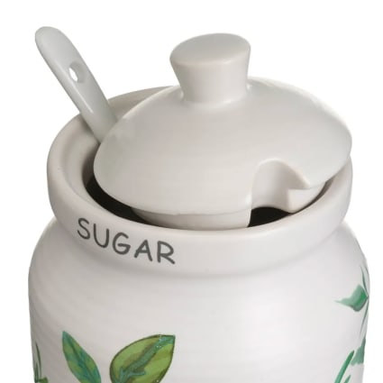 Sucrier Pot à Lait En Céramique Blanche Motif Feuillage | Maisons Du Monde
