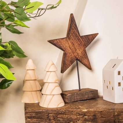 Scritta Decorativa “Papà è Il Migliore”, Cuore In Legno Di Mango Con Base, 15 Cm