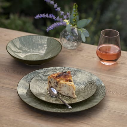 Service De Table 18 Pièces Pour 6 Personnes - Grès Noir, Assiettes Plates, à Dessert Et Bols - Micro-ondes, Résistant Aux Rayures